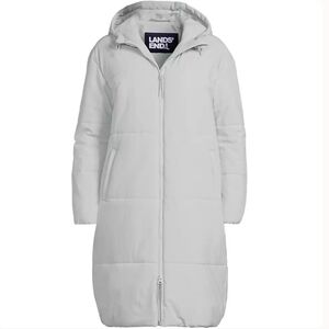 NWT Land's End Gray Hooded Puffer Coat